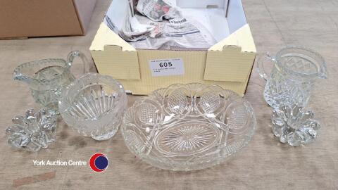 6 x assorted glass items