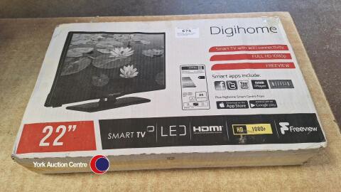 Digihome 22inch smart TV in box with all instructions