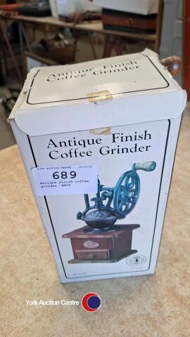Antique finish coffee grinder, BNIB