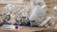 Box of old foreign and 6p pieces coins - 4