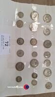 20 pre-1947 silver British coins