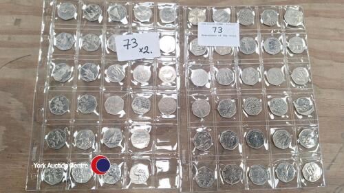 Assortment of 50p coins