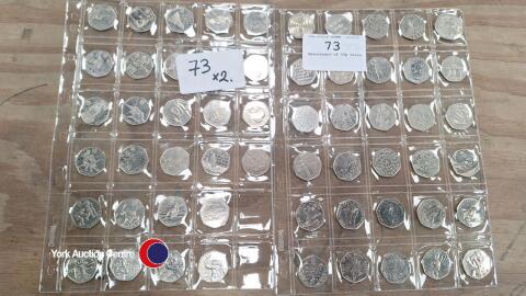 Assortment of 50p coins