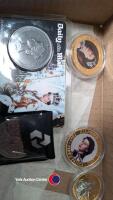 1975 Canada Queen Elizabeth II Olympcs Montreal Boxing Silver 5 dollar coin in capsule. George VI 1937 Crown 2 silver threepences, 1896 & 1918. Daily Mail Coronation Crown 1953 - Harrogate Greenwich medallion in case - 5