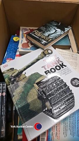 Box of various subjects books including Rupert etc