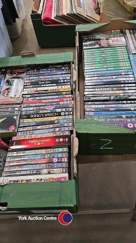 2 x Boxes of assorted dvds