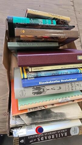 Box of railway books