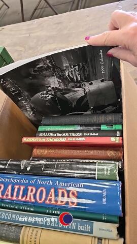 Box of railway books