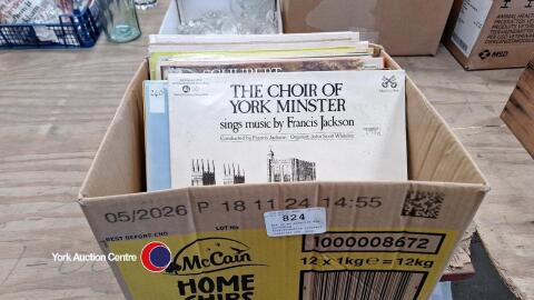 Box of an eclectic mix, including York/Yorkshire interest, classical LPs, many from the record collection of the late Francis Jackson MBE.