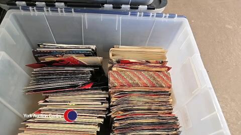 Large box of assorted records singles