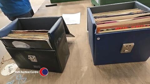2 x Boxes of assorted record singles