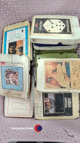 16 vintage 8 track cassettes to include Beatles and Abba