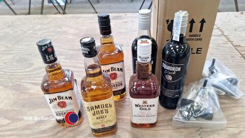 4 x whisky and 2 x liqueur with 2 brand new optic dispensers