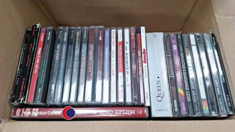 Box of collectable heavy metal CDs
