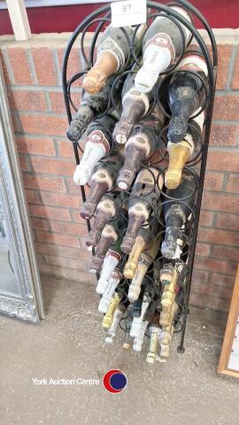 Wine rack and contents