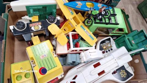 Box of vintage Fisher Price children's toys