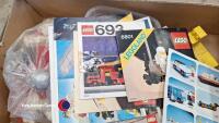 Box of vintage Lego and instruction manuals - 2