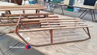 4 x old wooden sledges - 3