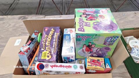 Box of toys and games