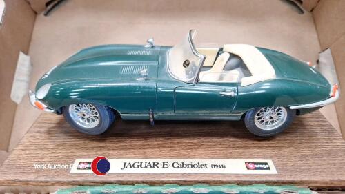 Burago 1:18 scale model car, Jaguar e-type cabriolet, circa 1961, collector's item. One owner, immaculate condition