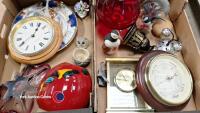 2 Boxes of assorted household items inc clocks and ornaments