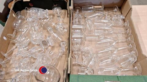 2 boxes of glassware and crystal