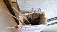 Hornby flexible train tracks on 2 boards with box of additional track - 2