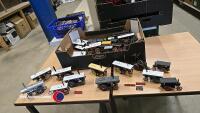 Box of die cast trains and wagons