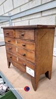 Vintage wooden storage box early 20th century 2 over 3 drawers - 2
