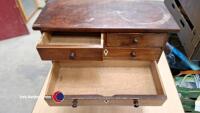 Vintage wooden storage box early 20th century 2 over 3 drawers - 3