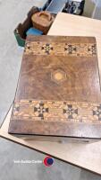 Vintage wooden storage box plus metal cash box, metal picnic box and plastic cool box - 5