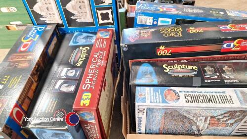 Box of assorted jigsaws and puzzles inc 3D puzzle