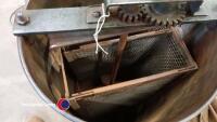 Vintage honey extractor and flour bin - 3