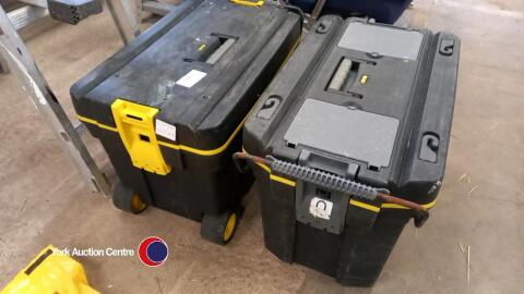 2 Stanley heavy duty tool chests on wheels