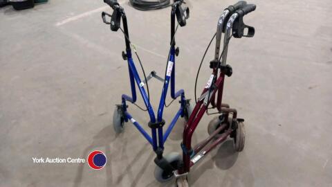 2 x 3 wheel walking aids