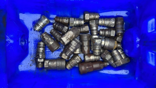 Box of quick release hydraulic fittings