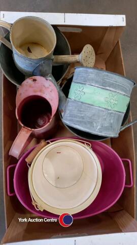 Various garden items including, watering cans and baskets etc