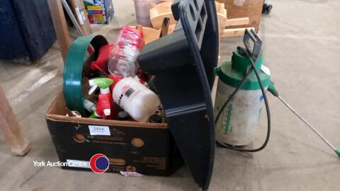 Box of miscellaneous greenhouse items