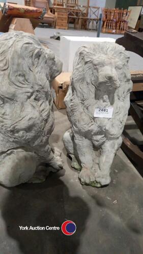 Pair of Lion garden statues
