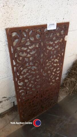 Antique decorative cast iron panel