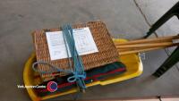 Selection of garden games, including croquet