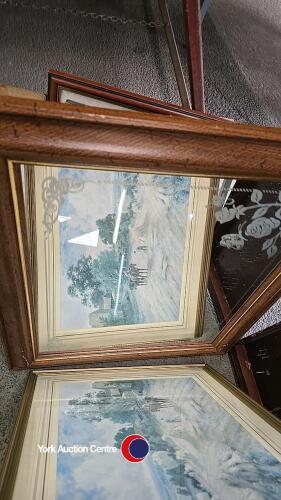 14 x assorted pictures plus mirror
