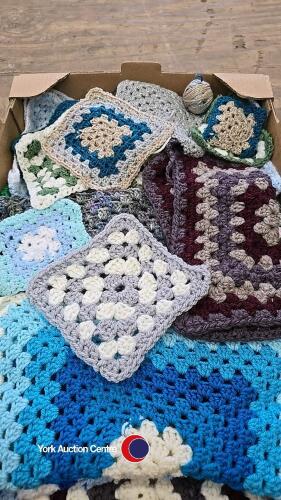 Various crocheted squares