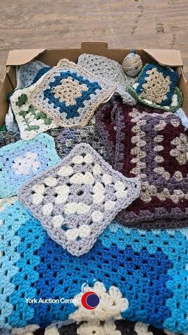 Various crocheted squares