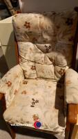 High backed upholstered wooden armchair - 3