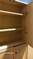 Tall bookcase with wooden doors and glass door top - 2