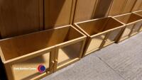 Tall bookcase with wooden doors and glass door top - 3