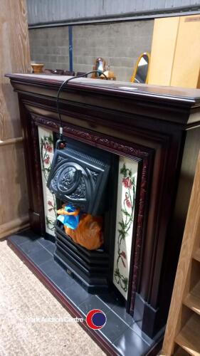 Victorian style contemporary electric fireplace surround and fire