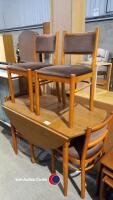 Schreiber drop leaf dining table with 4 dining chairs