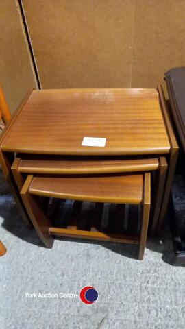 Circa 1970's teak nest of 3 tables plus other nest of 3 tables